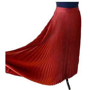 NWT A.L.C. Vintage Satin Bobby Skirt - Luxury Pleated Maxi-Copper- Size 10